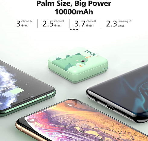 Yoobao Portable Charger 10000mAh, Cute Power Bank USB-C for Girls Travel, 2 Outputs & 2 Inputs (5V/2.1A), Mini Phone Battery Pack for iPhone 14/13...