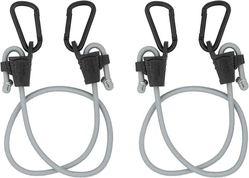 National Hardware N263-081 Bungee Cords with Carabiner 2 Pack Tie Down Straps with Adjustable Length, Useful as Car Hooks, Truck Accessories and G...