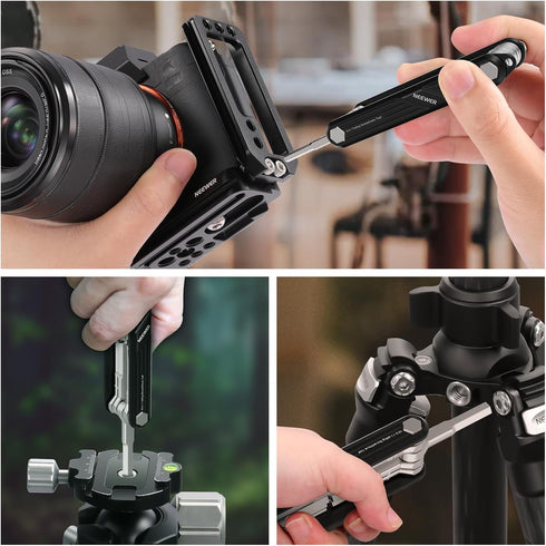 NEEWER 10 in 1 Folding Screwdrivers Tool Set: 4 Screwdrivers, 6 Hex Keys, Pocket Tool Compatible with SmallRig Camera Cage Rig Top Handle Tripod Q...