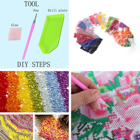 5D DIY Diamond Painting - Animal Resin Cross Stitch Kit - Crystals Embroidery - Home Decor Craft (Dog)...