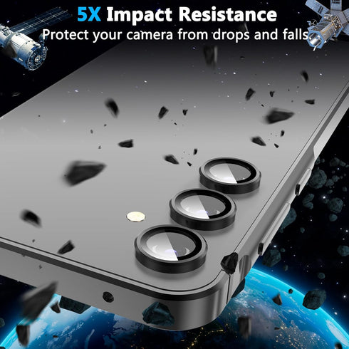 YWXTW for Samsung Galaxy A55 5G Camera Lens Protector, Individual Tempered Glass Camera Screen Protector Metal Ring Lens Cover for Galaxy A55 Acce...