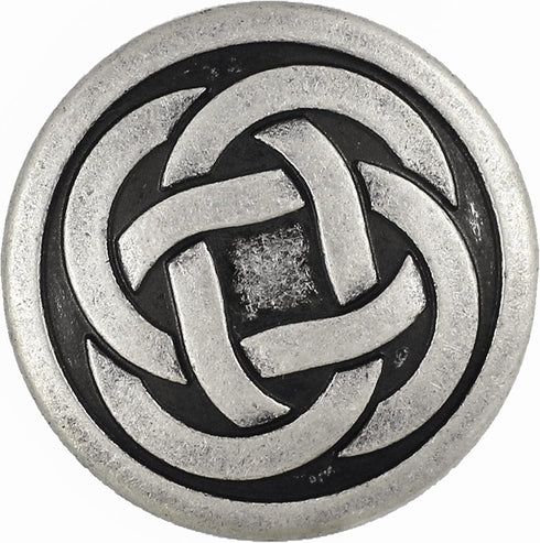 Bezelry 10 Pieces Tiny Celtic Knot Metal Shank Buttons. 25mm (1 inch) (Antique Silver)...