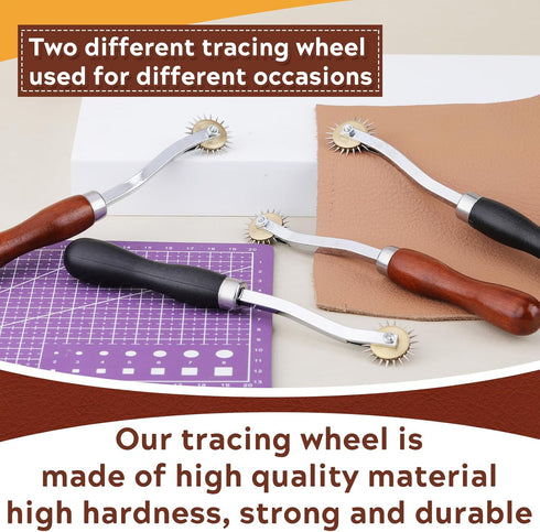JNENERY 4PCS Tracing Wheel Sewing Tool?Professional Stitch Marking Spacer?Wood and Stainless Steel Pounce Wheel,Pounce Wheel for Sewing Patterns w...