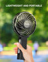 HOLMES 4" Portable, Handheld, Personal or Desk Fan, 3 Speeds, Rechargeable battery, USB-C Charging Cable, 180° Adjustable Head, Lightweight, Compa...