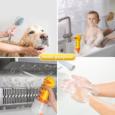 Electric Dog Cleaning Foam Machine, Automatic Dog Soap Dispenser for Bath, Rechargeable Pet Shampoo Mixing Bottle for Cleaning, IPX7 Waterproof Do...