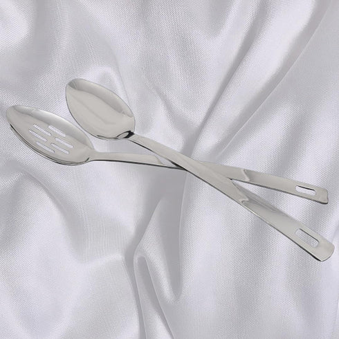 14.5 INCHES Long Handle Stainless Steel Serving Spoon Slotted Spoons Cooking Spoon Kitchen Spoon(Set of 2)...