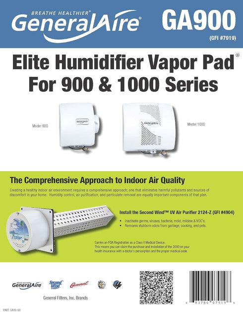 GeneralAire GA900 Humidifier Water Filter For GeneralAire 900 & 1000 Humidifiers - GFI #7919