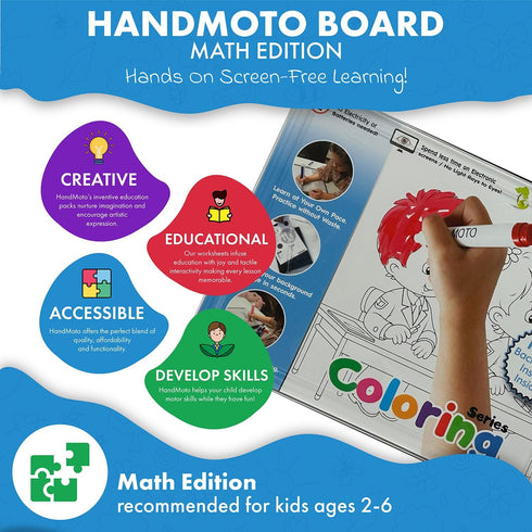 Math Themed Dry Erase White Board for Kids - Use Our Dry Erase Learning Board to Make Learning Fun - Helps Foster Numerancy & Mathematical Skills ...