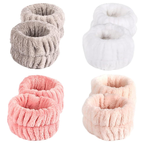 8 Pcs Face Washing Wristbands, Soft & Absorbent Microfiber Wrist Scrunchies for Washing Face, Face Wash Wrist Band for Women Girl, Spa Wrist Wash ...
