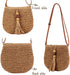 Fashionable Straw Crossbody Bag for Women, Spacious Hand-Woven Purse with Classic Satchels, Rattan Handbag for Beach...