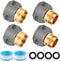 Garden Hose Repair Kit, Zinc and Aluminum Male and Female Hose End, Suitable for 3/4 Inch and 5/8 Inch Garden Hoses (2Sets)(2Female+2Male)...