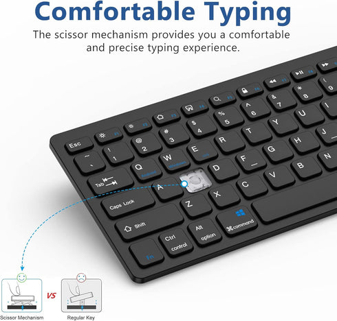 HZD Wireless Keyboard for iPad, Bluetooth Keyboard Compatible with iPad Air/iPad Pro/iPad Mini, iPhone,Tablet, Smartphone, Laptop, Windows/Android...