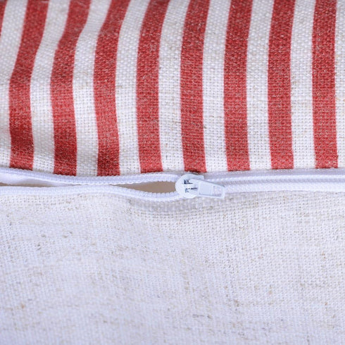 Red Stripes Buttons Linen Decorative Accent Throw Pillow Cases Cushions Covers for Sofa Couch Bed 16 x 20 Inches...