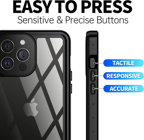 BEASTEK iPhone 13 Pro Waterproof Case, NRE Series Shockproof Dustproof Underwater IP68 with Built-in Screen Protector Anti-Scratch Protective Cove...