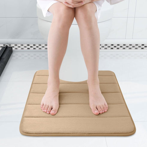 Buganda Memory Foam U-Shaped Contour Toilet Rugs, Non Slip Absorbent Toilet Mat, Thick Soft Washable Bathroom Rugs, Floor Carpet Bath Rugs Mat for...