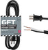 Iron Forge Cable 18 AWG Replacement Power Cord with Open End - 6 Ft Black Extension Cable 2 Prong, 2 Wire 18/2 SJT...