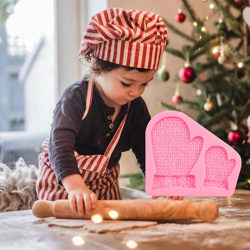 Christmas Knitted Glove Cake Decorating Silicone Mold 1 Pcs for Cake Decoration Candy Cupcake Topper Cake Polymer Clay Crafts Epoxy Resin...