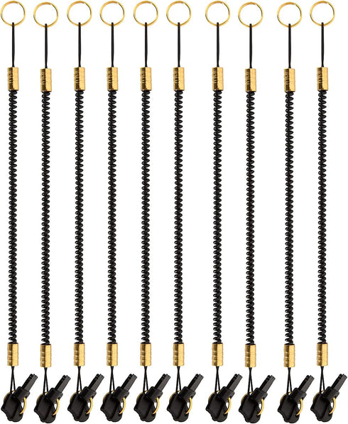 TianCi Stylus Tether 10 Pack of Detachable Elastic Coil Lanyards/Tether Strings with 3.5mm Earphone Jack for Stylus Touch Pens Black...