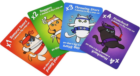 Ninja Cat Cucumber Attack! Card Game - Fast-Paced Slap-Happy Game of Weapon-Wielding Ninja Cats, Fun for Family Game Night, Ages 5+, 2-4 Players, ...