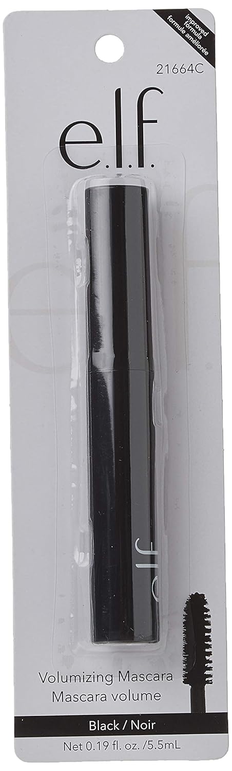 e.l.f. Cosmetics Volumizing Mascara, Mascara For Fuller, Thicker-Looking Lashes, Enriched With Vitamin E, Black,0.19 Fl Oz (Pack of 1)...