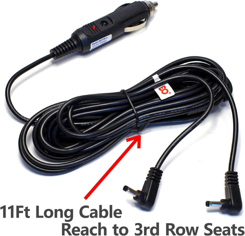 EDO Tech Car Charger Adapter Power Cord & Audio Video Av Cable for Sylvania Dual Screen Portable DVD Player Sdvd7750 Sdvd8737 Sdvd8738 Sdvd8747 Sd...