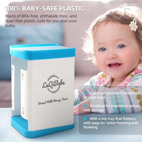 Milk Bag Storage Rack Breast Milk Storage Tower Freezes Breast Milk Bags Flat Store and Organize More Than 10 Milk Bags - First-in & First-Out Bre...