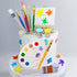 26 Pcs Art Cake Topper Paint Cake Decorations Painting Cake Toppers include Paint Pen Brush Painting Bucket Palette for Kids Birthday Baby Shower ...
