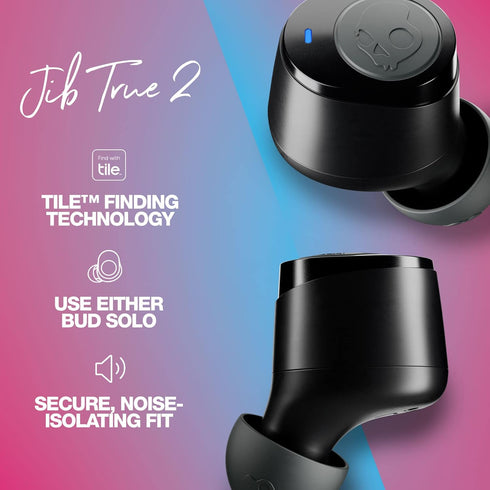Skullcandy Jib True 2 In-Ear Wireless Earbuds, 32 Hr Battery, Microphone, Works with iPhone Android and Bluetooth Devices - Black...