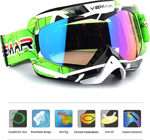 Motorcycle Motocross ATV Racing Dirt Bike Tactical Riding Goggles...