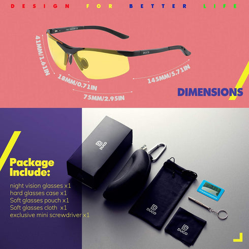 DUCO Night-vision Glasses Polarized Night Driving Men's Shooting Glasses...