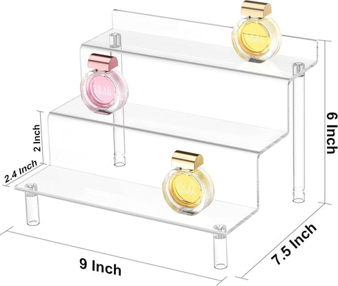 Grarry Acrylic Risers Display Stands, Perfume Organizer Stand, Acrylic Display Shelves Compatible with Funko POP Stand, Clear Display Stand Risers...
