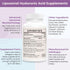 Liposomal Hyaluronic Acid Supplements, High Bioavailability Hyaluronic Acid Capsules, 1000mg Hyaluronic Acid, Dietary Supplement Support Skin Hydr...