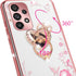for A52 Samsung Phone Case, Samsung A52 Case for Women Glitter Crystal Soft TPU Bling Cute Pink Butterfly Heart Floral Clear Protective Cover with...
