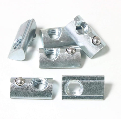 20 Packs 5/16-18 Threaded Steel Roll in T-Nut with Ball Spring, T Slot Accessories for Aluminum Extrusion Profile Rail...
