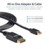 StarTech.com 3 ft Mini DisplayPort to DisplayPort 1.2 Adapter Cable M/M - DisplayPort 4k with HBR2 support - 3 feet Mini DP to DP Cable (MDP2DPMM3...