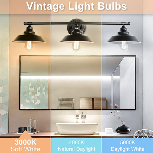 GOLSPARK Edison Bulbs 60 Watt Equivalent, E26 LED Bulb Soft White 3000K, 800LM, 6W 120V CRI85, E26 Base, ST58 Clear Vintage Light Bulbs for Living...