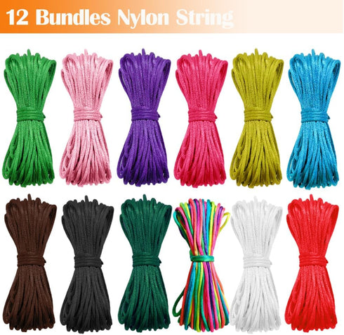 Ewparts 2mm Nylon Cord for Jewelry Making 120 Yards Satin Cord Silk Rattail String for Bracelets, Lanyard String,Chinese Knotting,Macrame,Keychain...