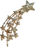 90’s Inspiration Gold Tone Cubic Zircon Shooting Star Brooch Pin Starburst Jewelry...