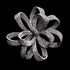 Vintage Silver Tone Micro Pave Crystal Floral Shaped Ribbon Brooch Wedding Pin Jewelry...