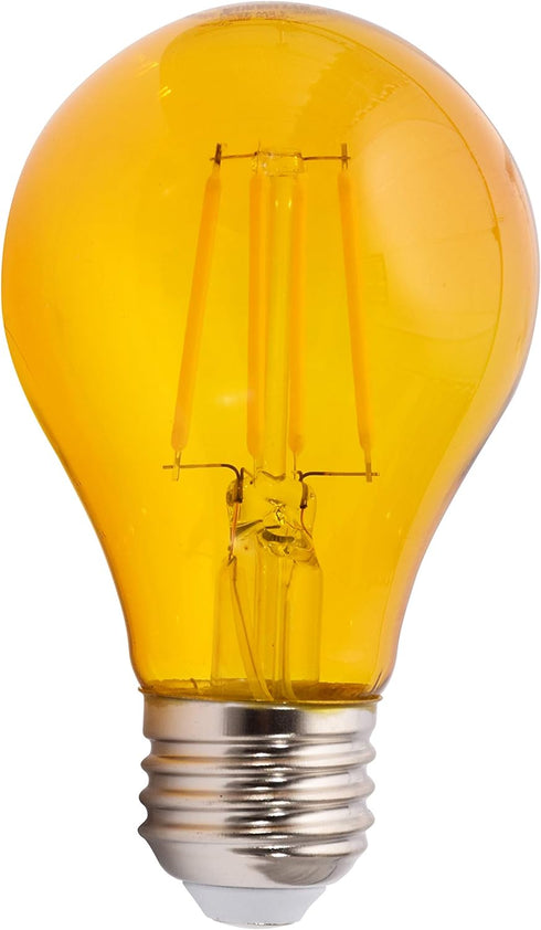 SYLVANIA LED Yellow Glass Filament A19 Light Bulb, Dimmable, Efficient 4.5W, E26 Medium Base, 1 pack...