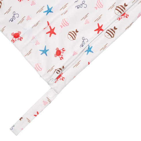 ALVABABY 2pcs Cloth Diaper Wet Dry Bags Waterproof Reusable with Two Zippered Pockets Travel Beach Pool Daycare Soiled Baby Items Yoga Gym Bag for...