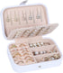 Travel Jewelry Box, PU Leather Small Jewelry Organizer for Women Girls,Portable Mini Travel Case Display Storage Holder Boxes for Stud Earrings, R...