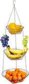 Deco Brothers Hanging Fruit Basket, 3-Tier, Chrome...