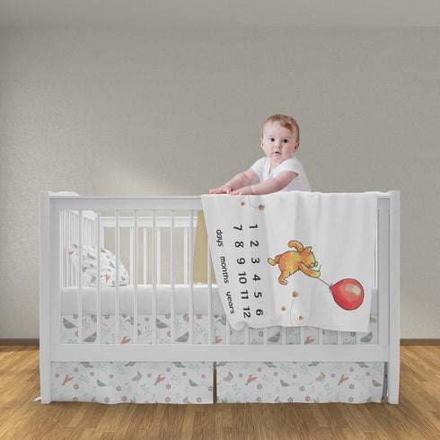 The Pooh Bear Baby Stuff, Honey Baby Monthly Milestone Blanket for Newborn Baby Boy & Girl Photo Taken - Baby Age Blanket with 2 Frame...