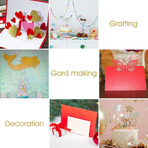 20 Sheets Silver Shimmer Cardstock 8.5 X 11", 92lb Thick Paper Card Stock Printer Paper Metallic Paper Double Faced Pearlescent Paper for Crafts D...