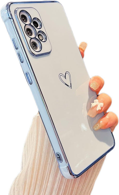 ZTOFERA Designed for Samsung Galaxy A53 Case,Cute Plating Edge Love Hearts Pattern with Camera Lens Protection Phone Cover for Samsung Galaxy A53 ...