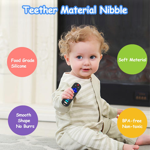 Baby Silicone Teething Toys, Toy Remote for Toddlers 6-18 Months, Kids Remote Teething Toy, TV Remote Teether Toys, BPA Free & Refrigerator Safe...