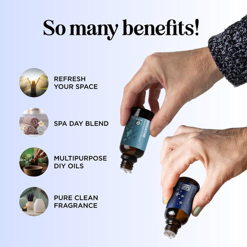 Aromatherapy Essential Oil Blends for Diffusers - Diffuser Essential Oil Set with Dream Essential Oil Blend and Breathe Essential Oil Blend - 100%...