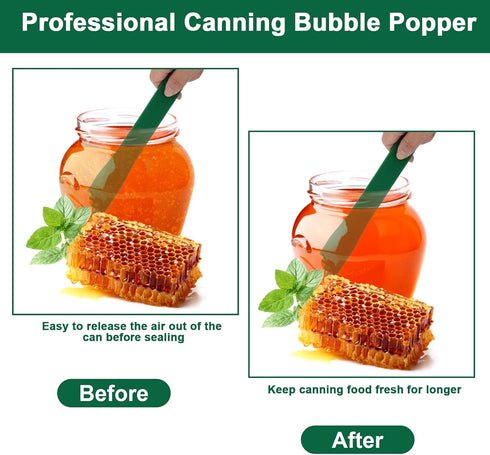 4 PCS Canning Kits- Include Magnetic Lid Lifter and Bubble Popper Heat Resistant Home Easy Canning Tools (Red+Green)...