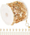 YOUBEIYEE 16 Feet/5M KC Gold Plated Jewelry Chains Cable Circle Link Chain with Sequins Women Necklace Chains Bulk for Jewelry Making with Lobster...